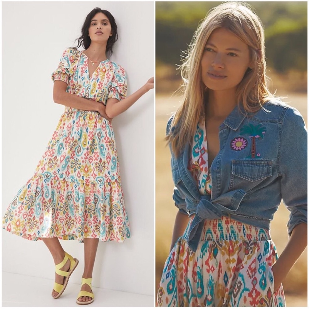 ANTHROPOLOGIE | Nancy Print Felipa Midi/Maxi Dress | size Medium